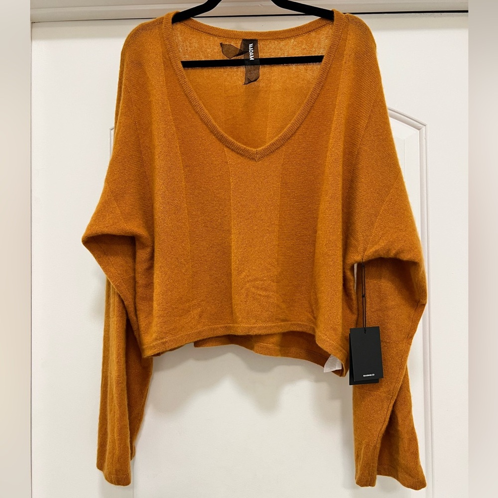NWT NAADAM Oversized Cashmere Vneck Sweater - Sample